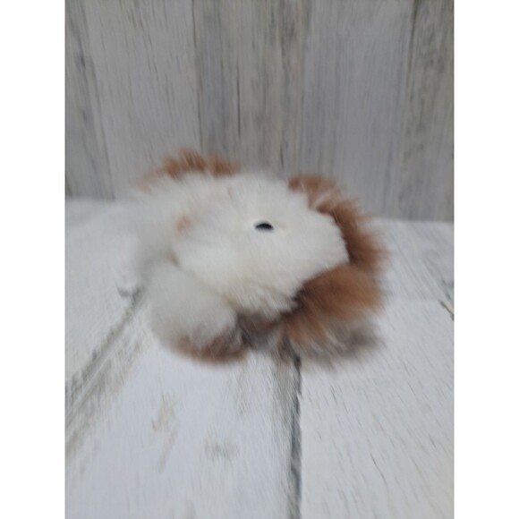 Alpaca Fur Teddy Bear Toy Soft 8” Plush Stuffed Animal Toy Fluffy Brown White - Picture 7 of 10